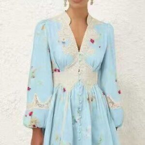 ZIMMERMAN Rhythmic Shirred Midi Dress